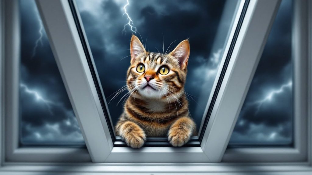 découvrez comment un chat s'est retrouvé coincé dans une fenêtre oscillo-battante lors d'un orage, nécessitant l'intervention rapide des pompiers. un sauvetage impressionnant où ses pattes arrière pendaient dans le vide !