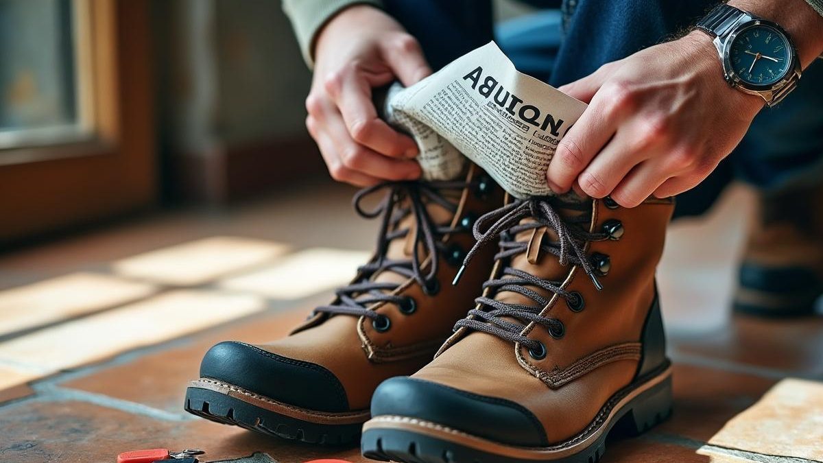 découvrez l’astuce étonnante des randonneurs pour sécher rapidement des chaussures mouillées : en utilisant simplement du papier journal froissé, vos chaussures sont prêtes en 2 heures !